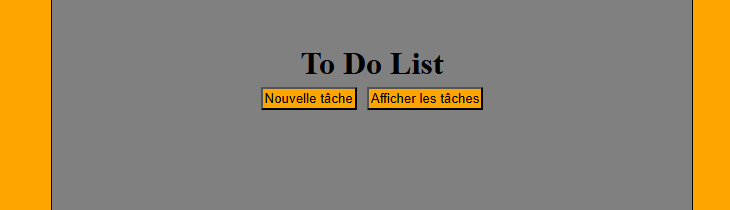 un logo avec un titre 'ToDoList' et 2 boutons 